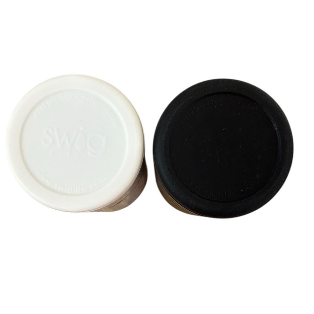 Swig life Skinny Can Cooler 12oz his and hers set black and white - Picture 2 of 3